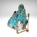 Chrysocolla on Quartz from Peru, Huancavelica, Julcani District, Tentadora Mine - image 5