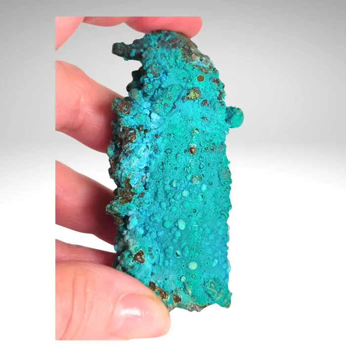 Chrysocolla on Quartz from Peru, Huancavelica, Julcani District, Tentadora Mine image