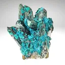 Chrysocolla on Quartz from Peru, Huancavelica, Julcani District, Tentadora Mine - image 2