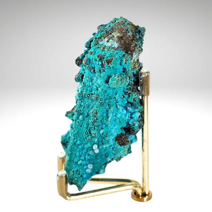 Chrysocolla on Quartz from Peru, Huancavelica, Julcani District, Tentadora Mine - image 3