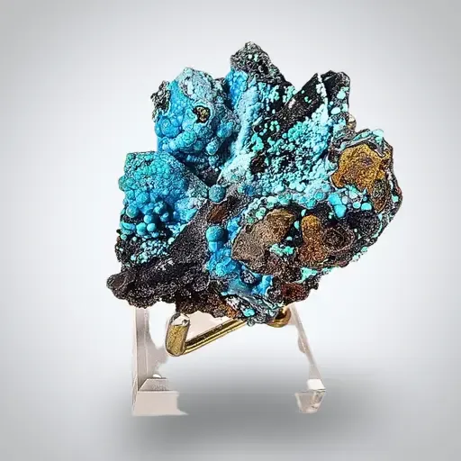 Chrysocolla on Quartz Tentadora Mine - image 2