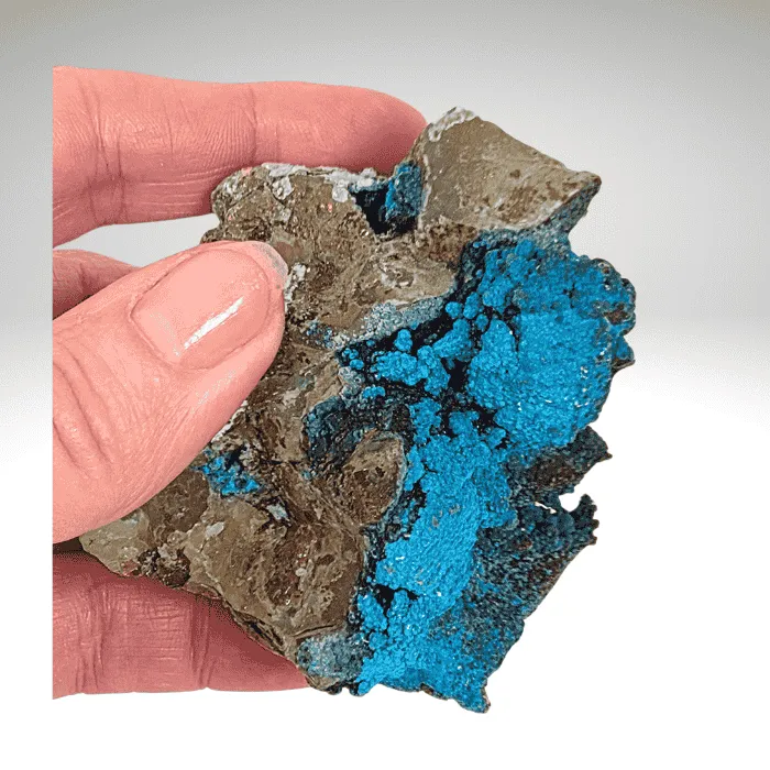 Chrysocolla on Quartz Tentadora Mine - image 5