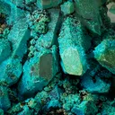 Chrysocolla on Quartz, Tentadora Mine, Julcani Dist., Peru - image 2
