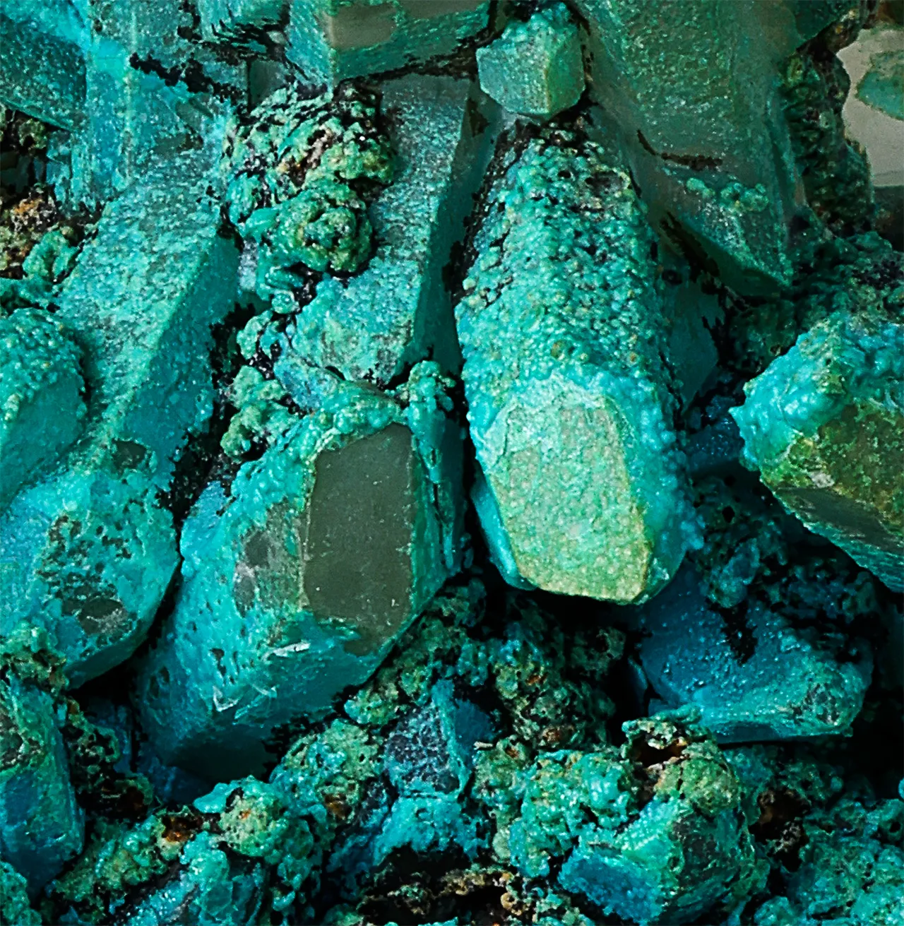 Chrysocolla on Quartz, Tentadora Mine, Julcani Dist., Peru - image 2