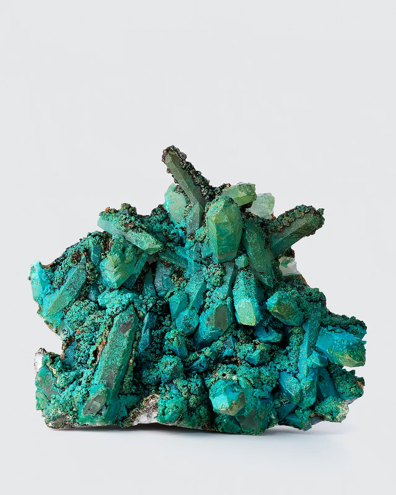 Chrysocolla on Quartz, Tentadora Mine, Julcani Dist., Peru - image 1