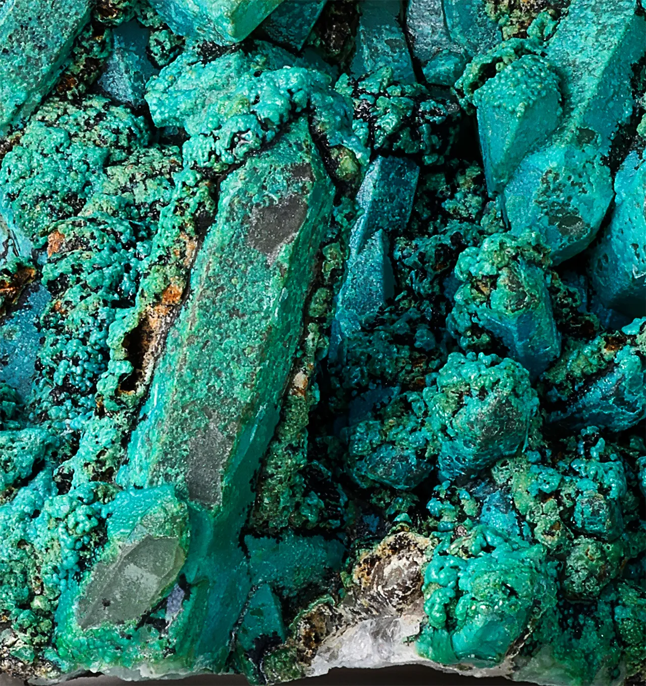 Chrysocolla on Quartz, Tentadora Mine, Julcani Dist., Peru - image 3