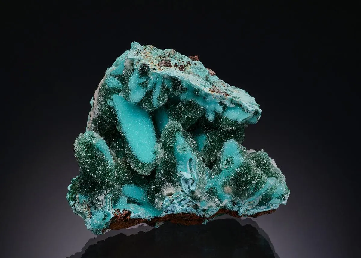 Chrysocolla ps. after Malachite after Azurite with Malachite - image 1