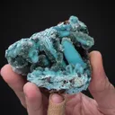 Chrysocolla ps. after Malachite after Azurite with Malachite - image 2