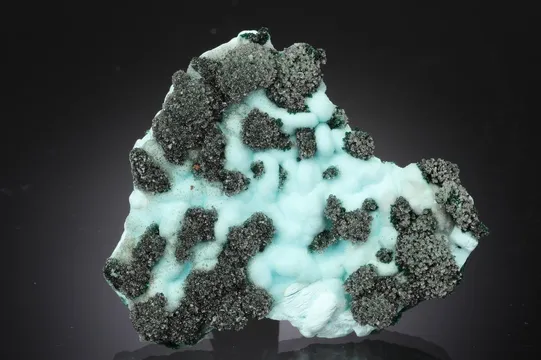Chrysocolla ps. after Malachite ps. after Azurite with Quartz