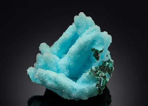 Chrysocolla ps. after Malachite ps. after Azurite with Quartz image