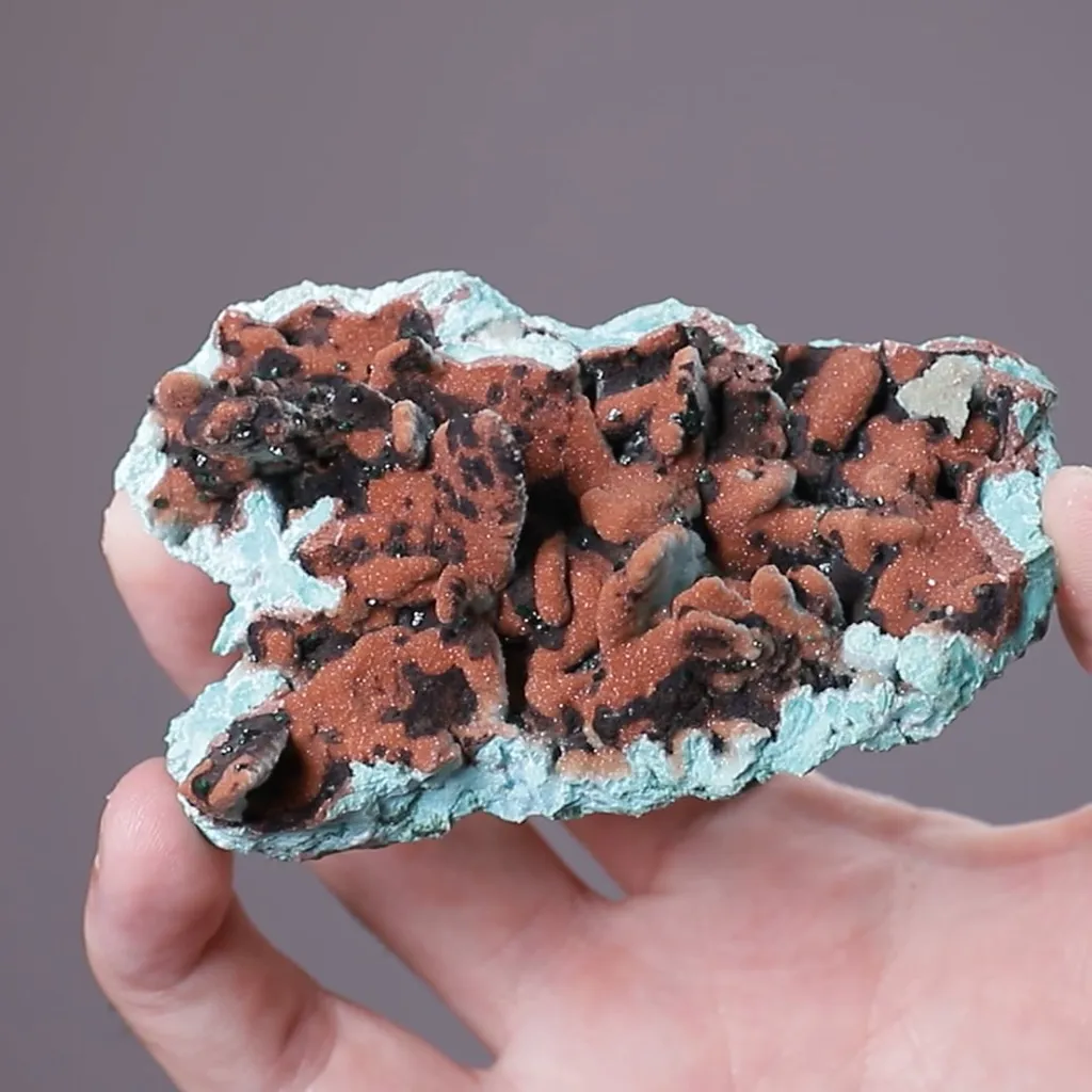 Chrysocolla ps. after Malachite ps. after Azurite with Quartz - image 2