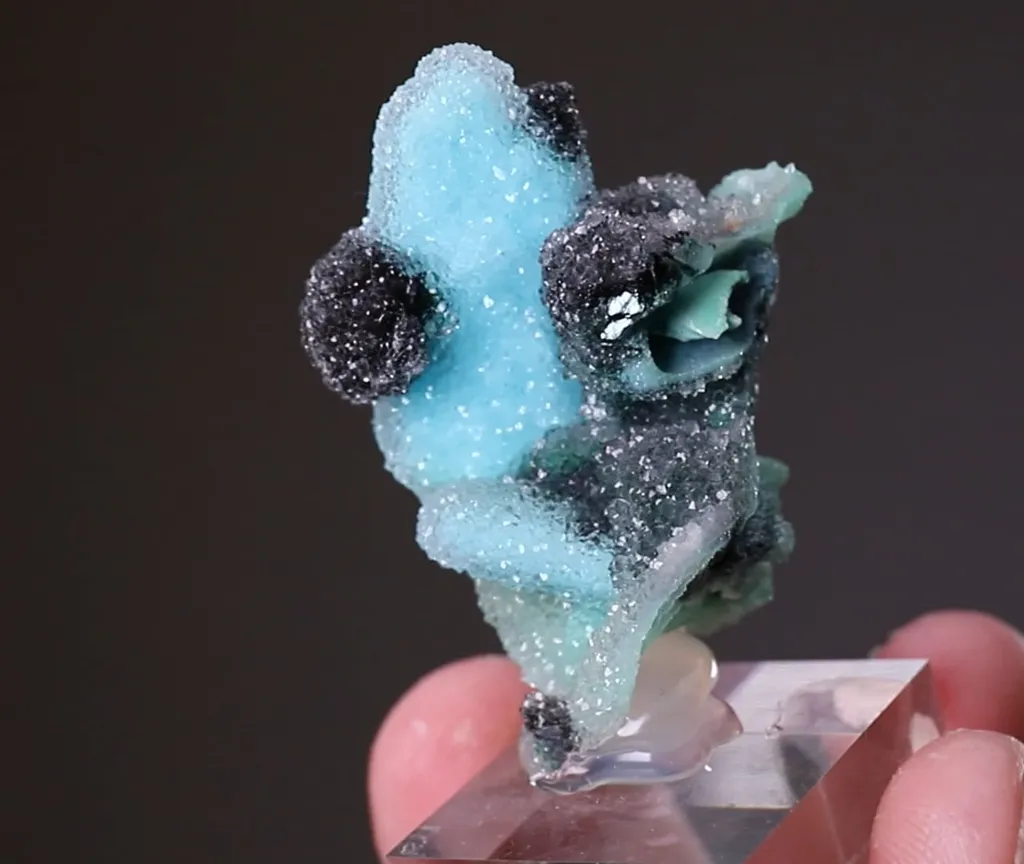 Chrysocolla ps. after Malachite ps. after Azurite with Quartz - image 2
