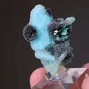 Chrysocolla ps. after Malachite ps. after Azurite with Quartz - image 2