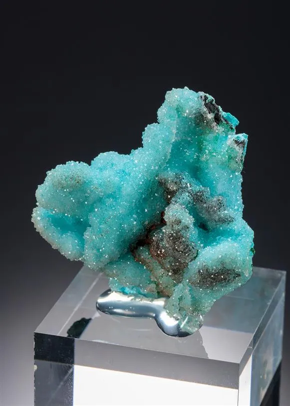Chrysocolla ps. after Malachite ps. after Azurite with Quartz image