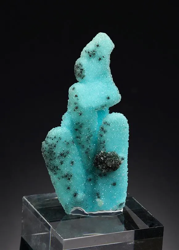 Chrysocolla ps. after Malachite ps. after Azurite with Quartz - image 1