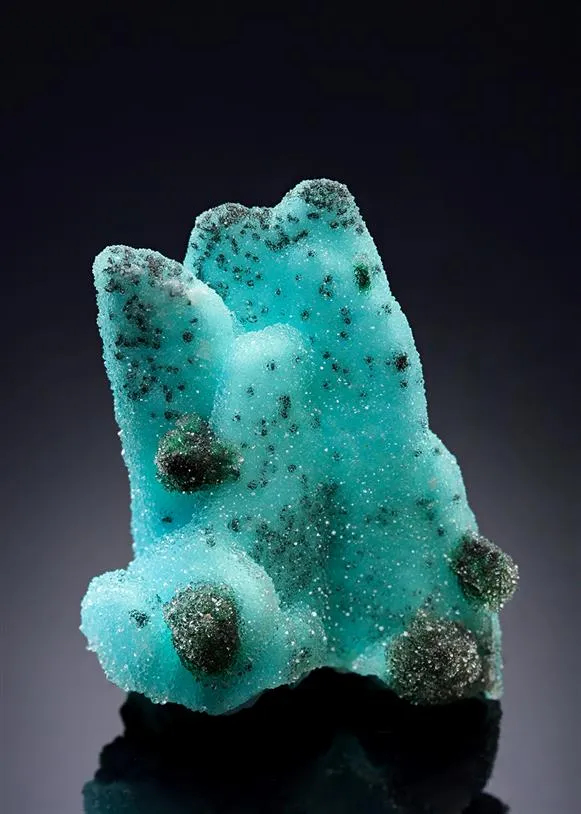 Chrysocolla ps. after Malachite ps. after Azurite with Quartz image