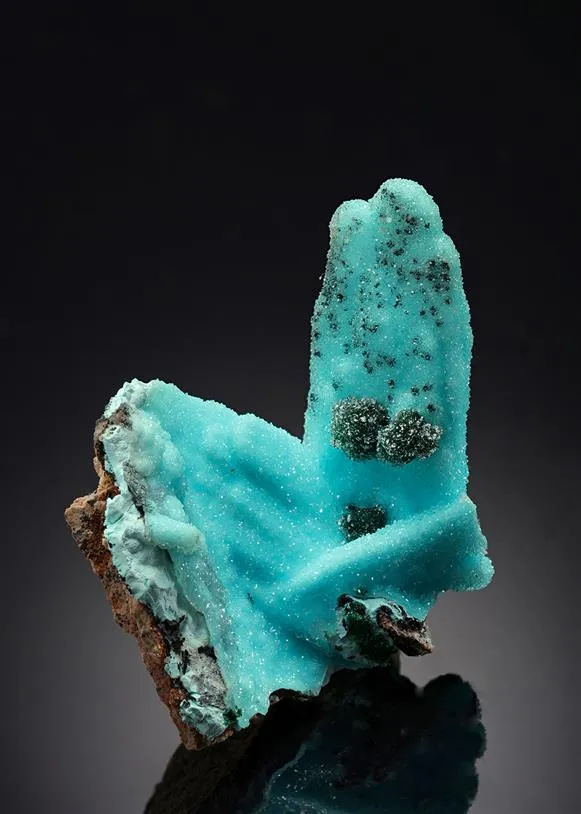 Chrysocolla ps. after Malachite ps. after Azurite with Quartz image