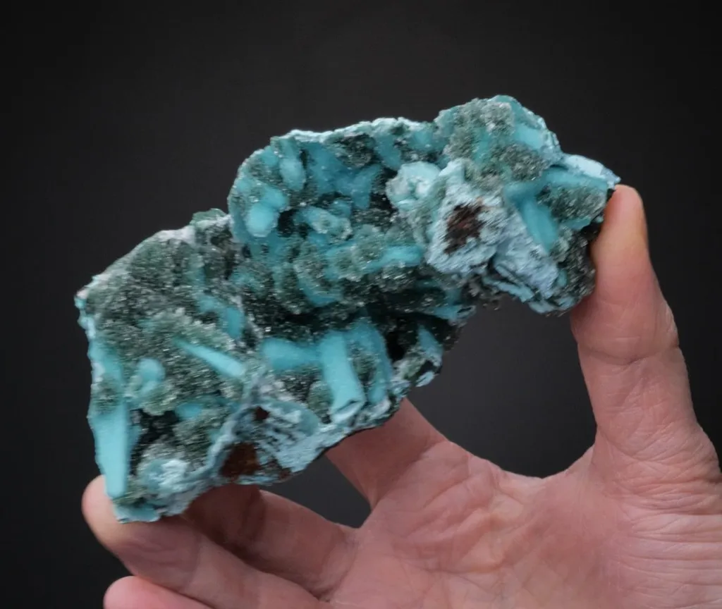 Chrysocolla ps. after Malachite ps. after Azurite with Quartz - image 2