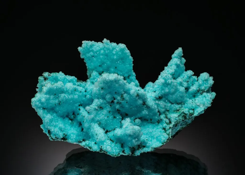 Chrysocolla ps. after Malachite with Quartz and Malachite image