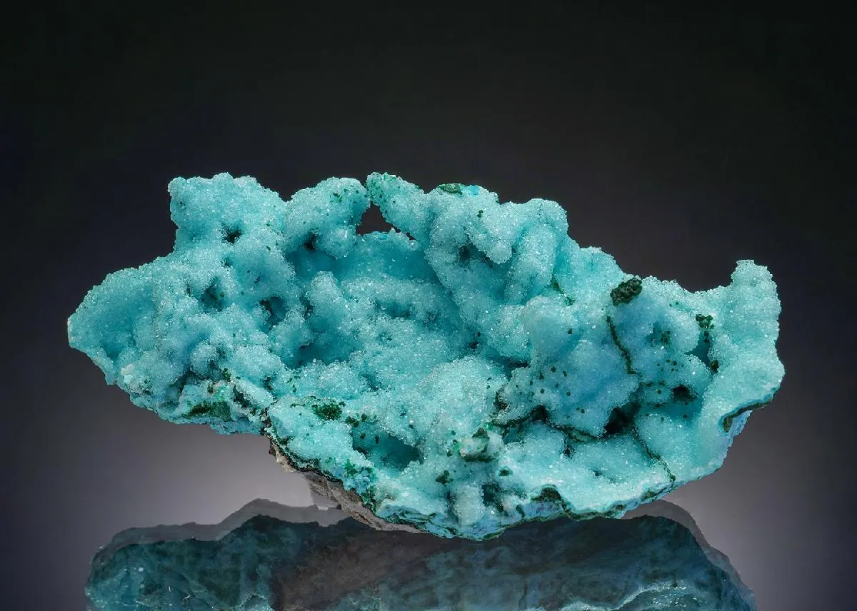 Chrysocolla ps. after Malachite with Quartz and Malachite - image 1