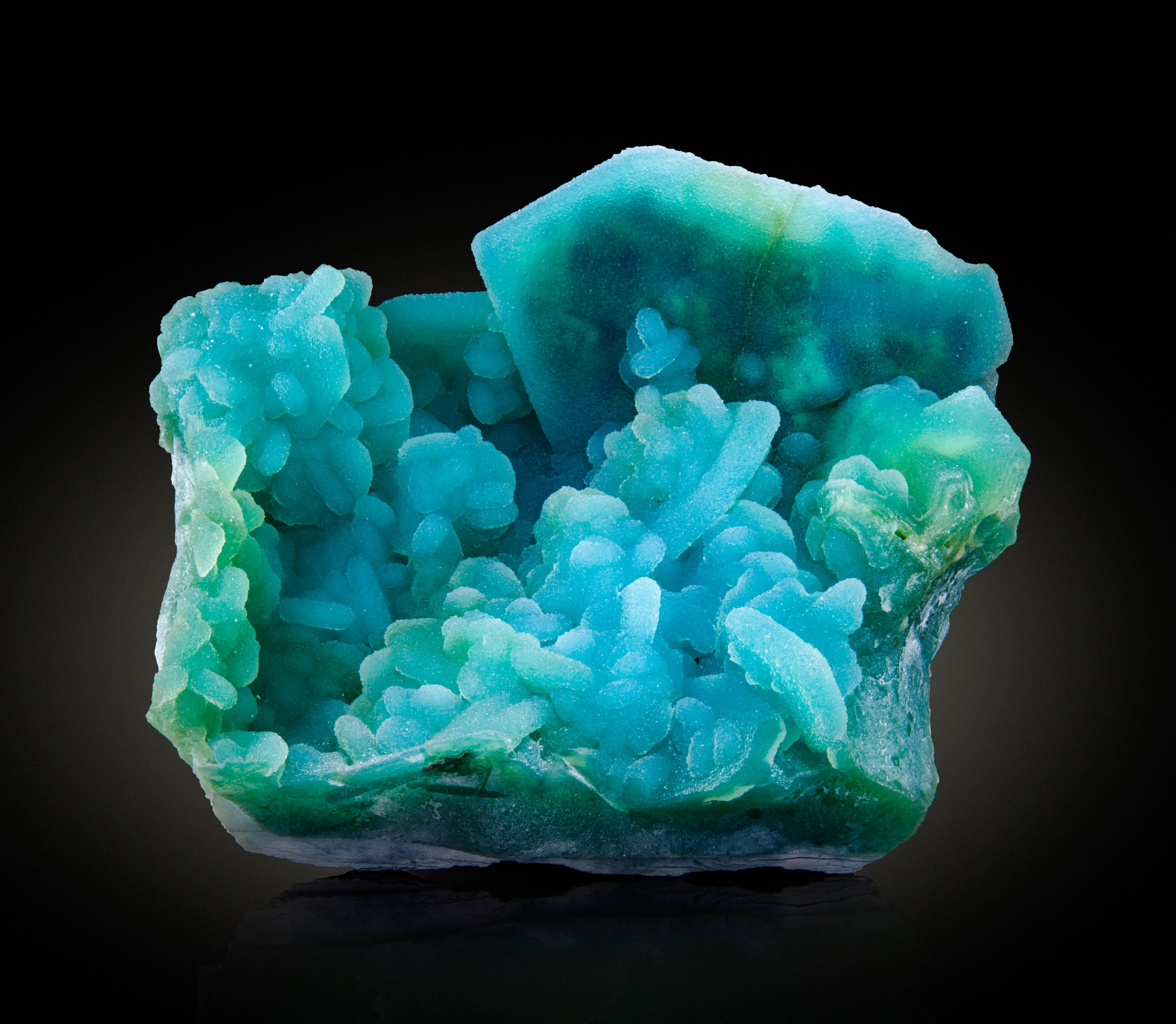 Chrysocolla ps. Azurite with Quartz - image 1