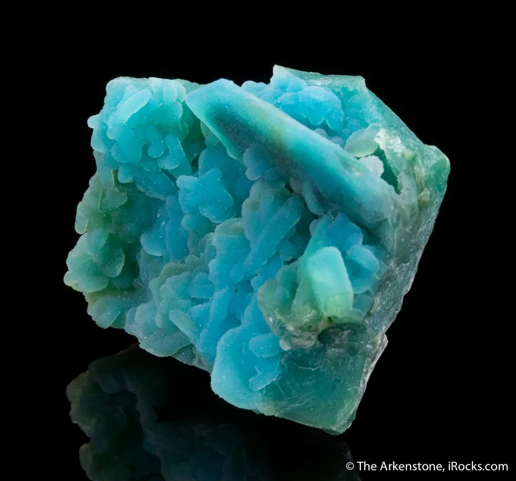 Chrysocolla ps. Azurite with Quartz - image 4
