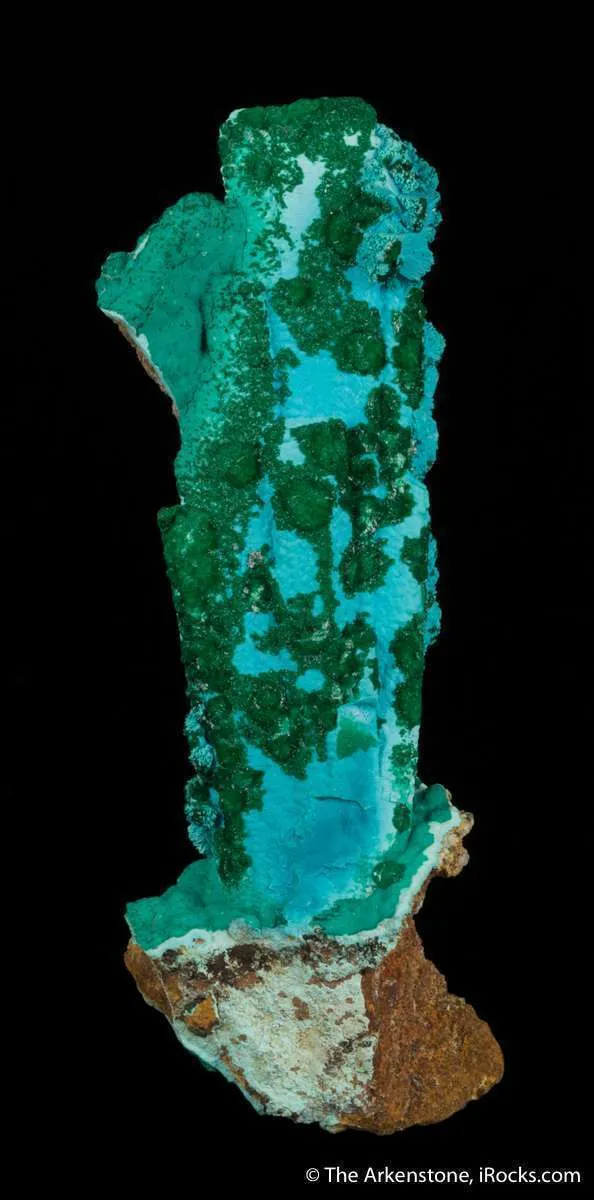 Chrysocolla ps. Gypsum, with Malachite - image 1