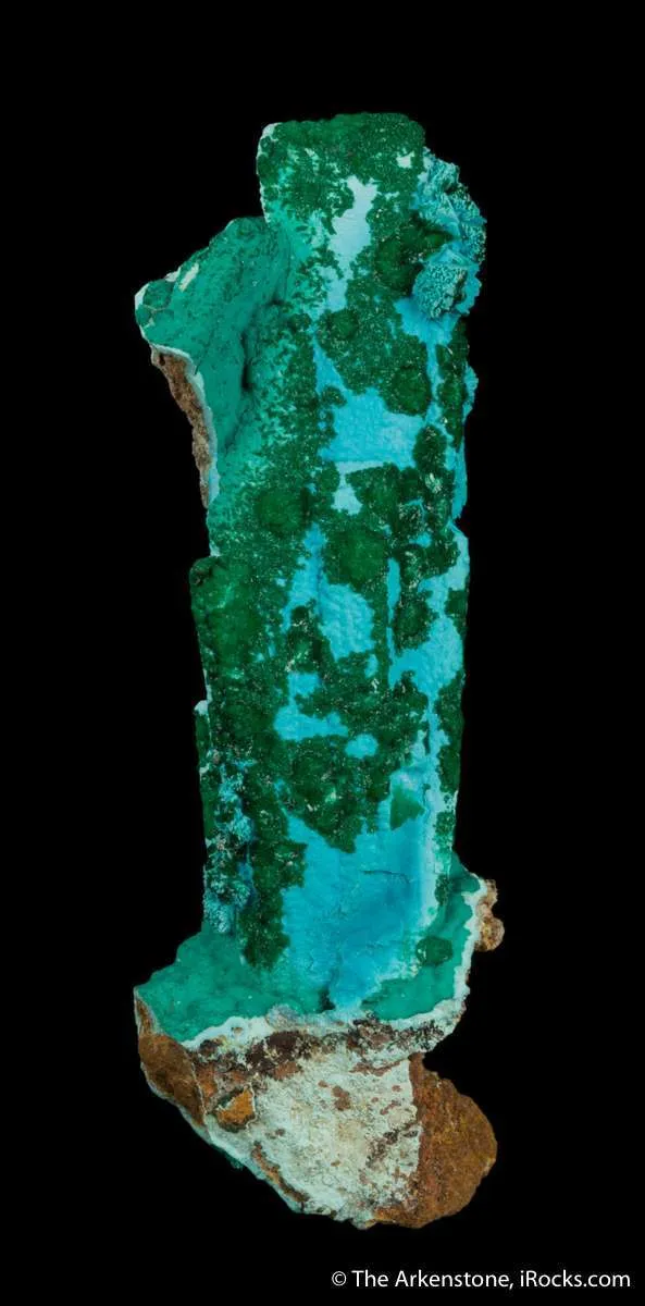Chrysocolla ps. Gypsum, with Malachite - image 3