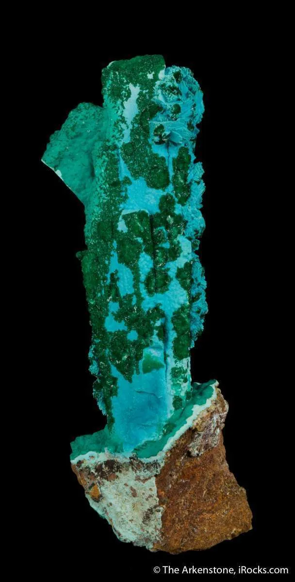 Chrysocolla ps. Gypsum, with Malachite - image 4