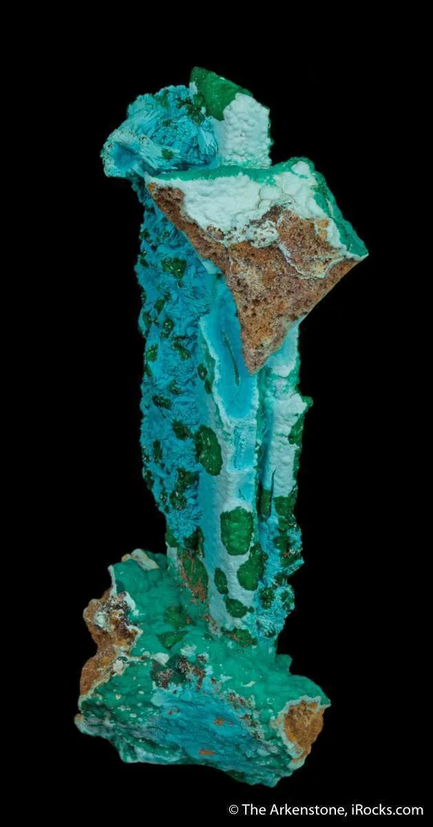 Chrysocolla ps. Gypsum, with Malachite - image 7