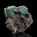 Chrysocolla Ps. Malachite Ps. Azurite With Wulfenite - image 2