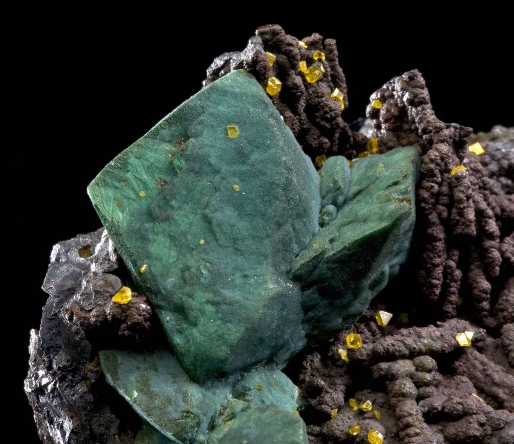 Chrysocolla Ps. Malachite Ps. Azurite With Wulfenite - image 4