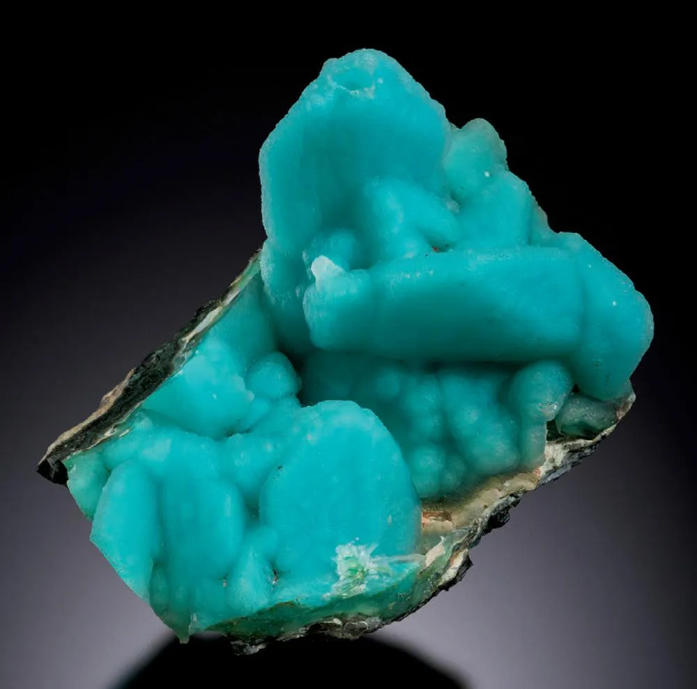 Chrysocolla pseudomorph after Azurite with drusy Quartz - image 1