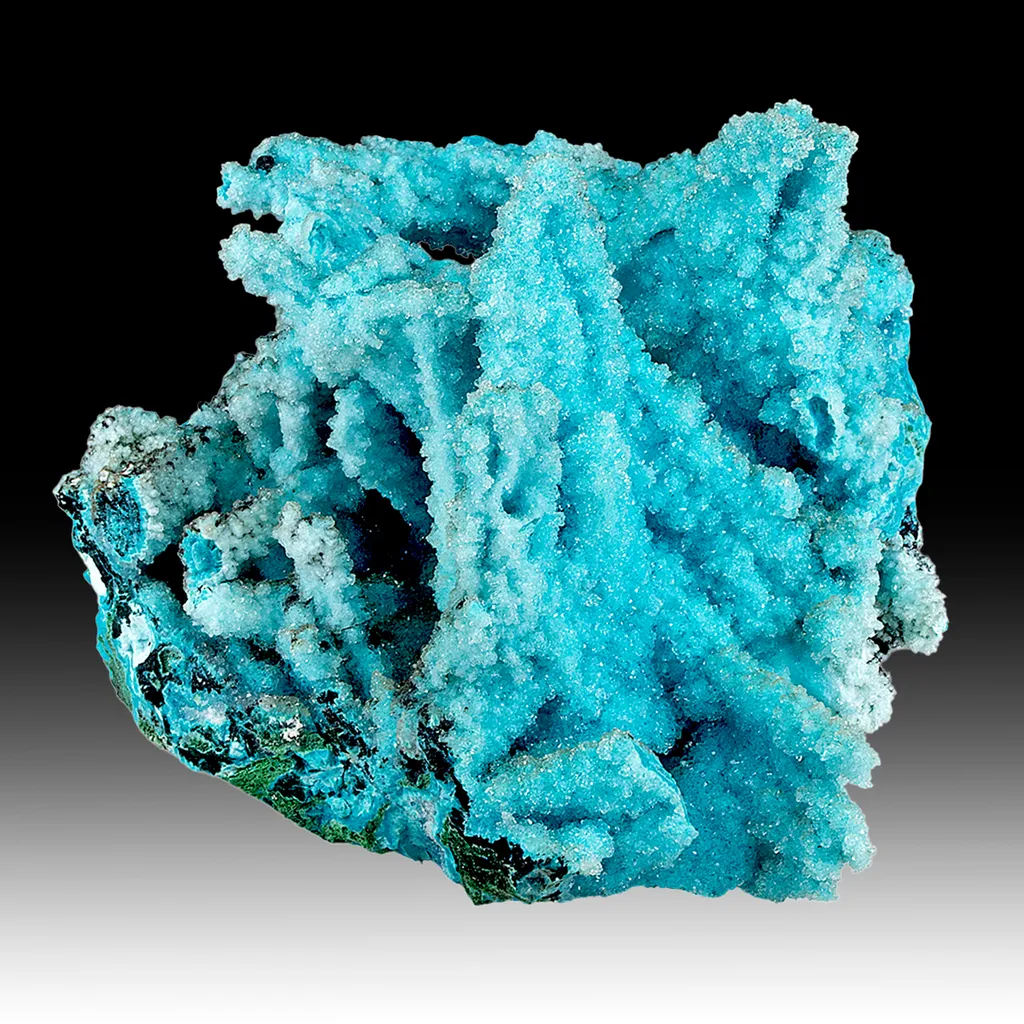 Chrysocolla pseudomorph with Malachite, Quartz image