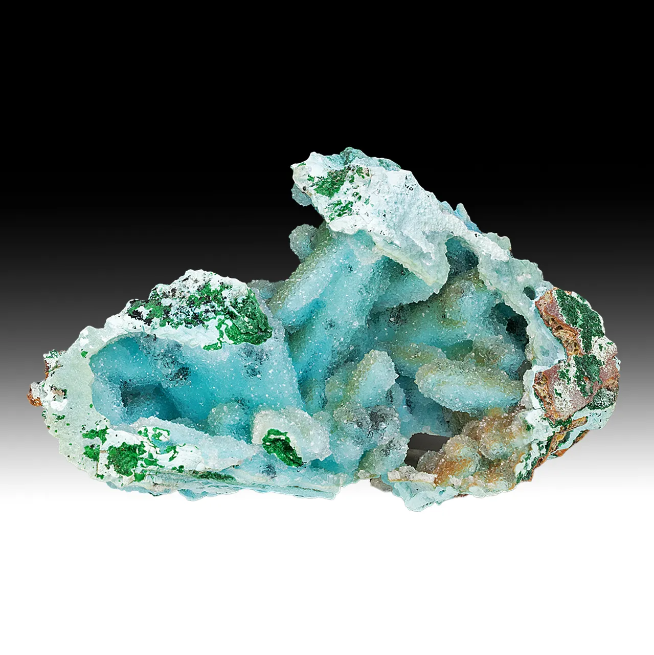 Chrysocolla pseudomorph with Malachite, Quartz - image 1