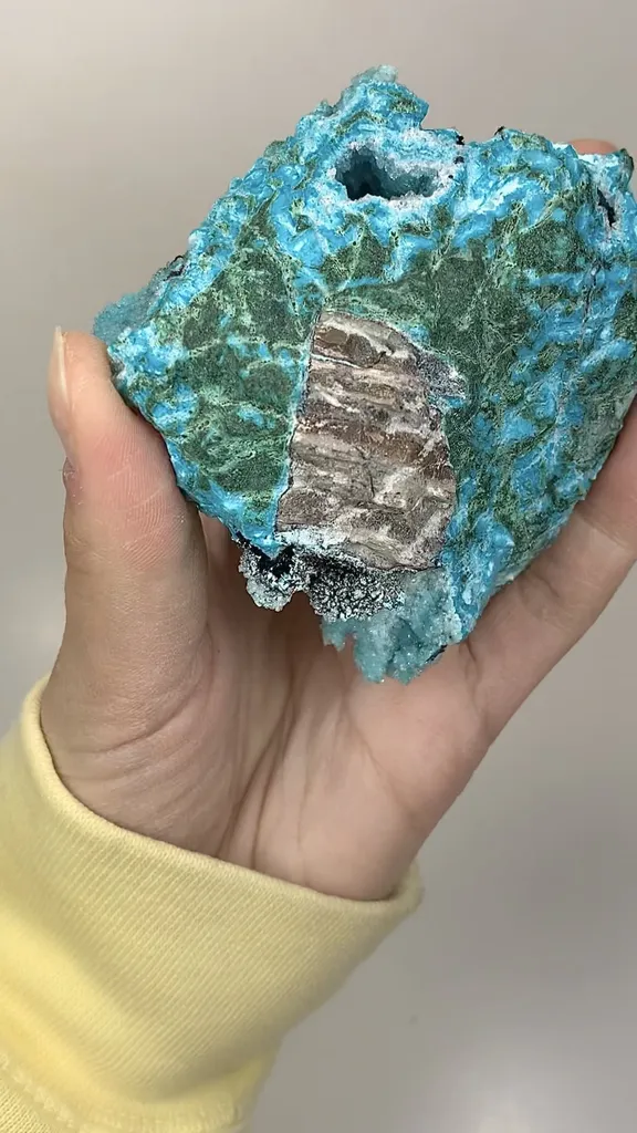 Chrysocolla pseudomorph with Malachite, Quartz - image 2