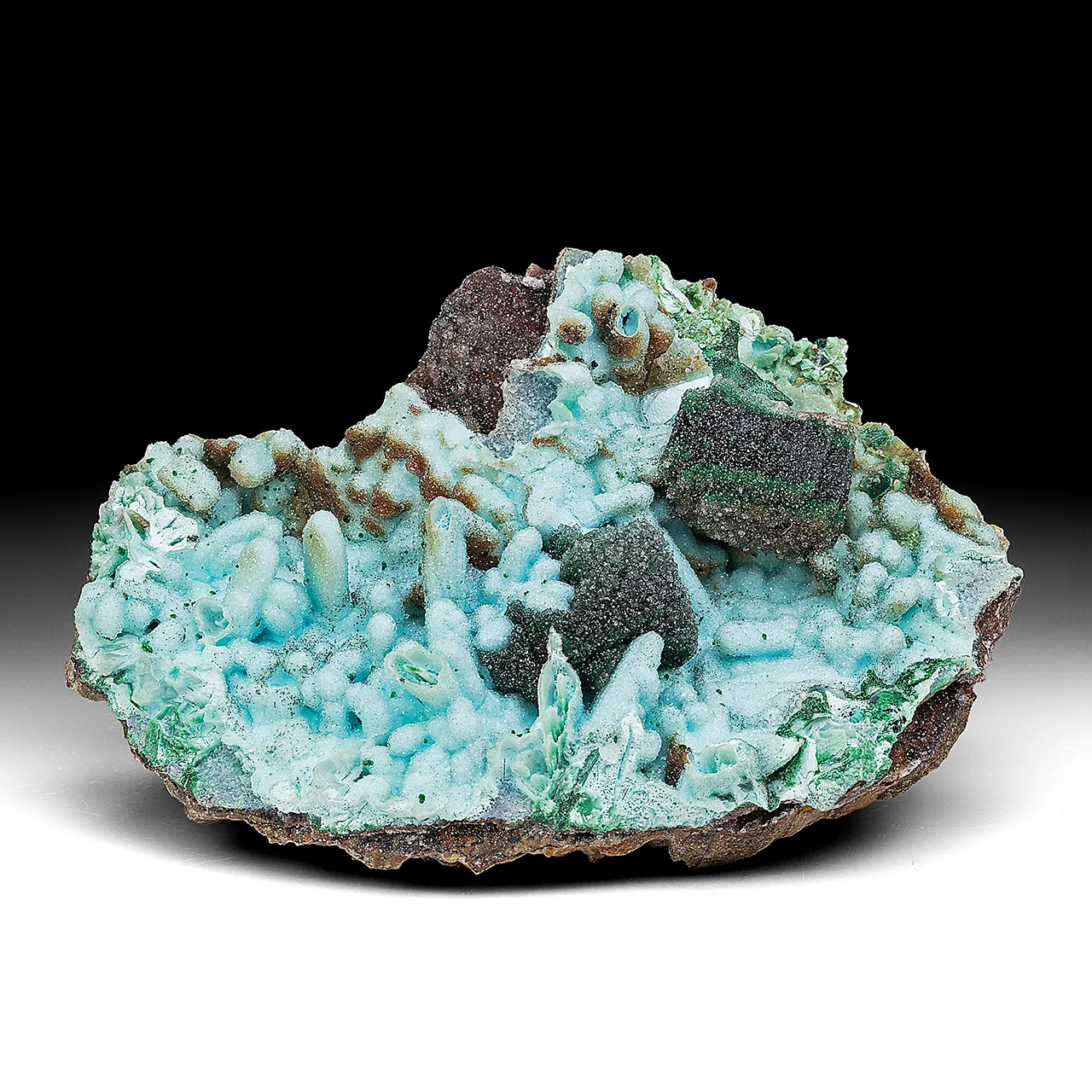Chrysocolla pseudomorph with Malachite, Quartz - image 1