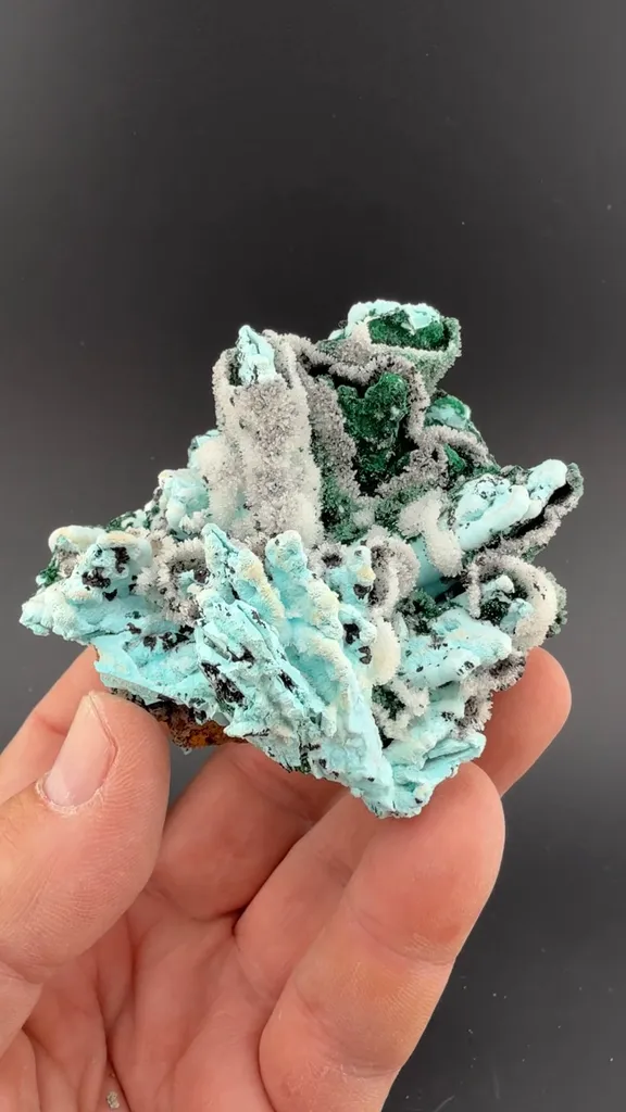 Chrysocolla pseudomorph with Malachite, Quartz - image 2