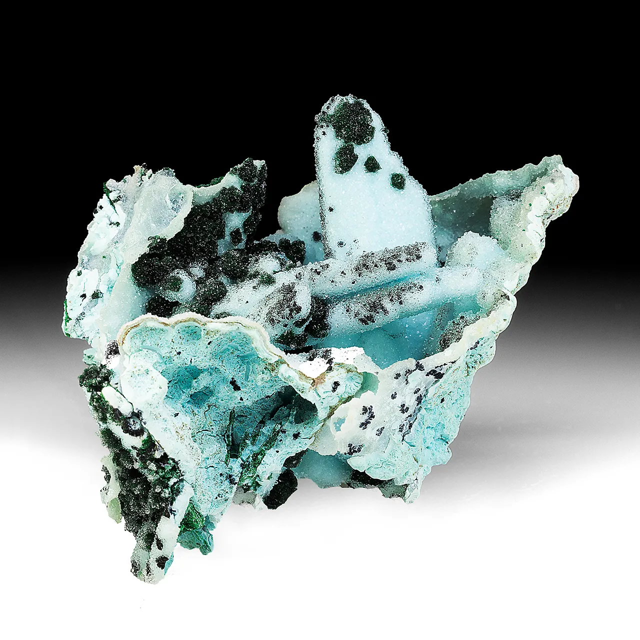 Chrysocolla pseudomorph with Malachite, Quartz - image 1