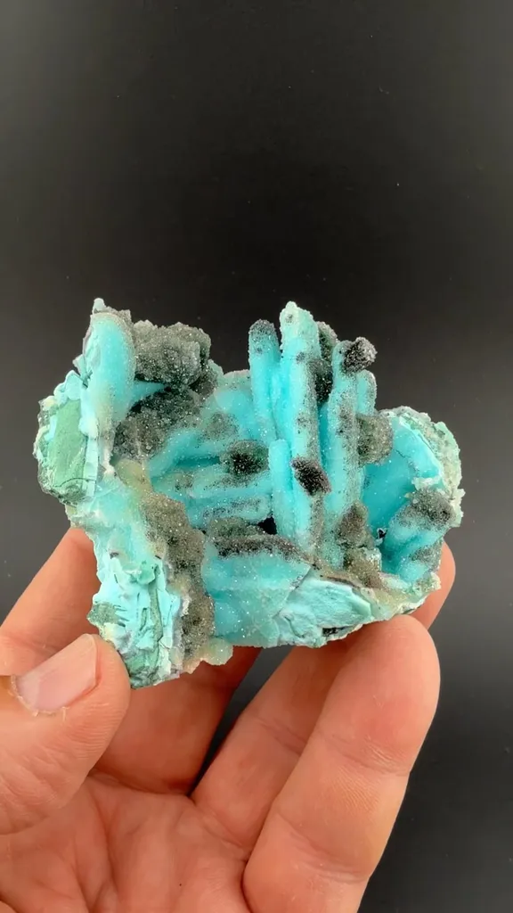 Chrysocolla pseudomorph with Malachite, Quartz - image 2