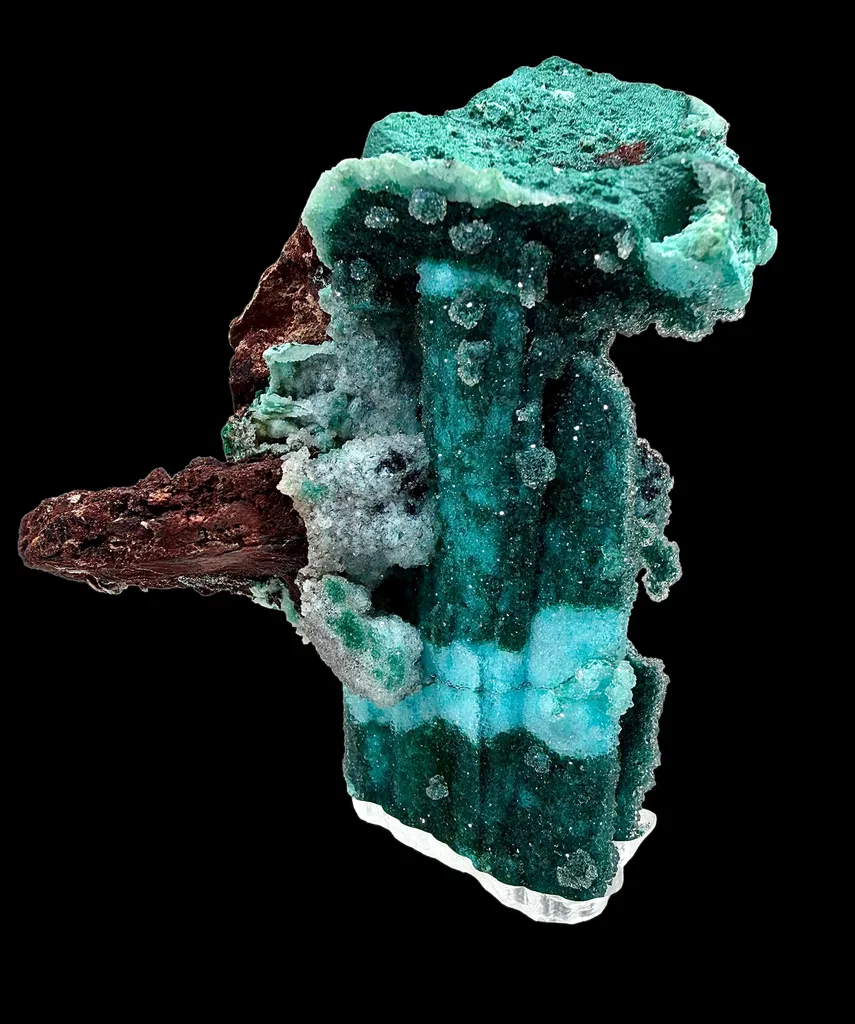 Chrysocolla ps.Malachite with Quartz from Tenke-Fungurume, DR Congo image
