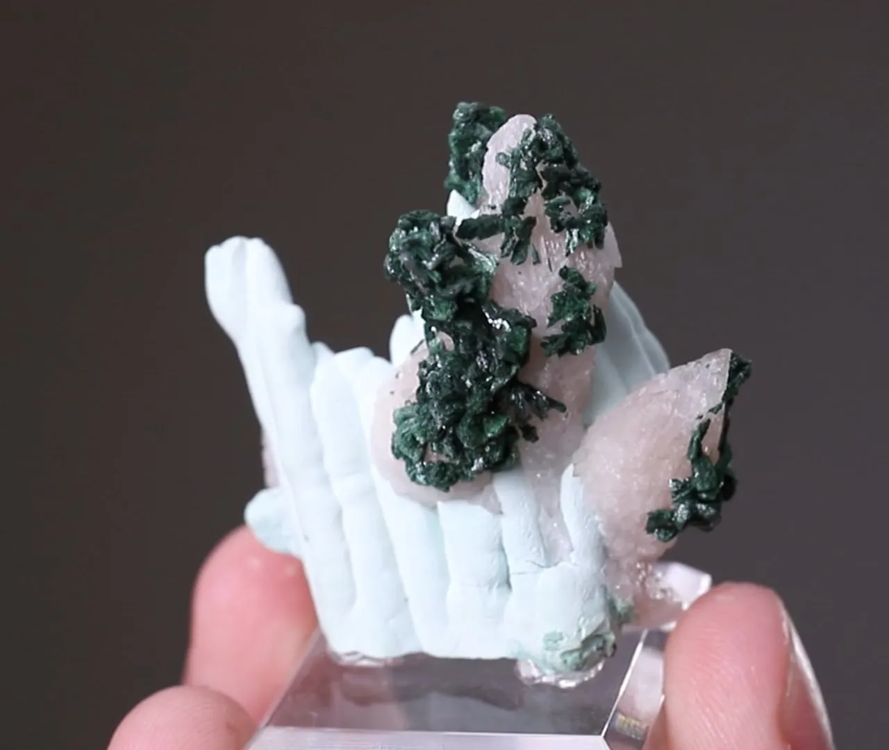 Chrysocolla with Malachite and Calcite - image 2