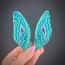 Chrysocolla with Malachite and Quartz (pair) - image 1