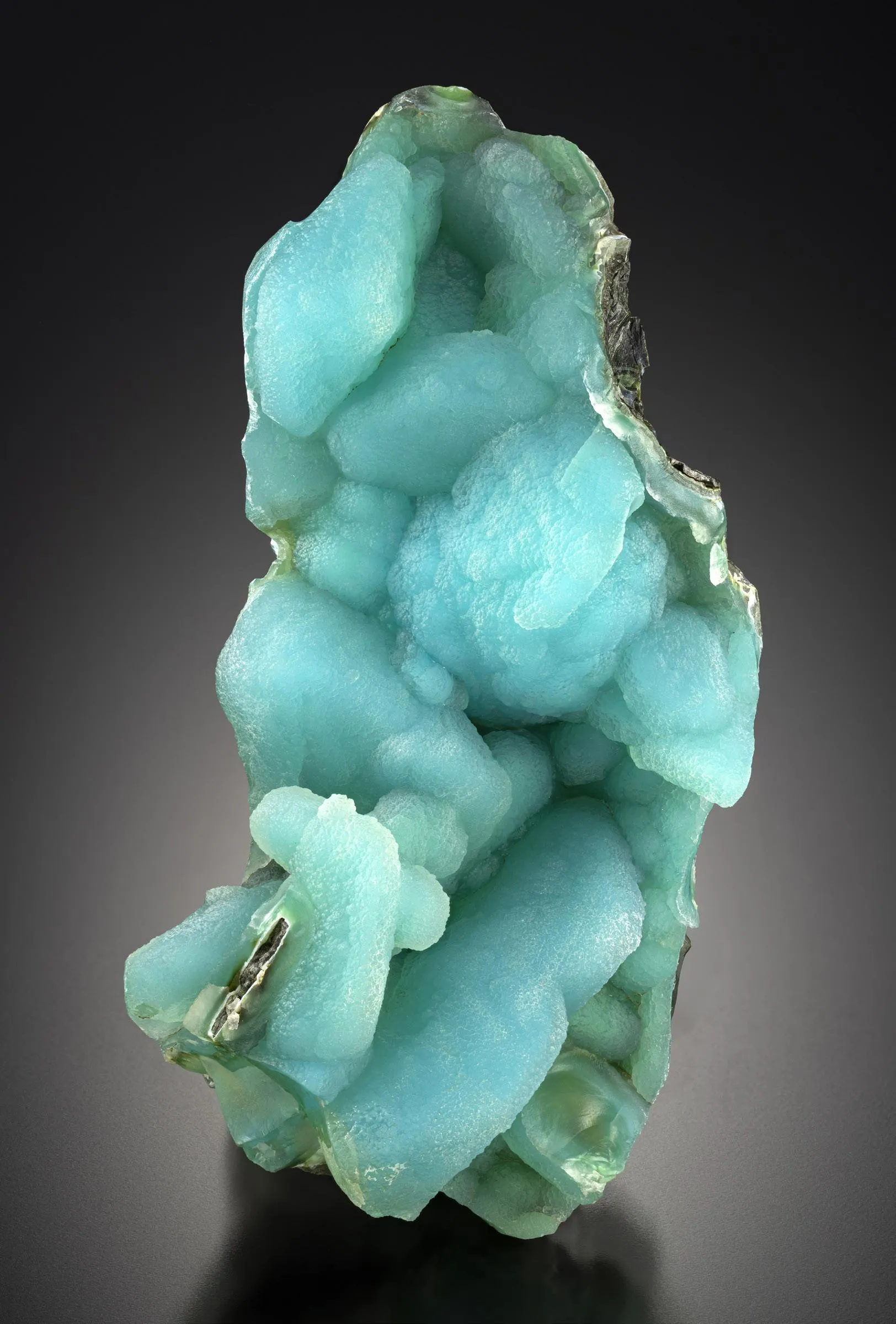 Chrysocolla/Quartz pseudomorphs after Malachite pseudomorphs after Azurite with Quartz - image 1
