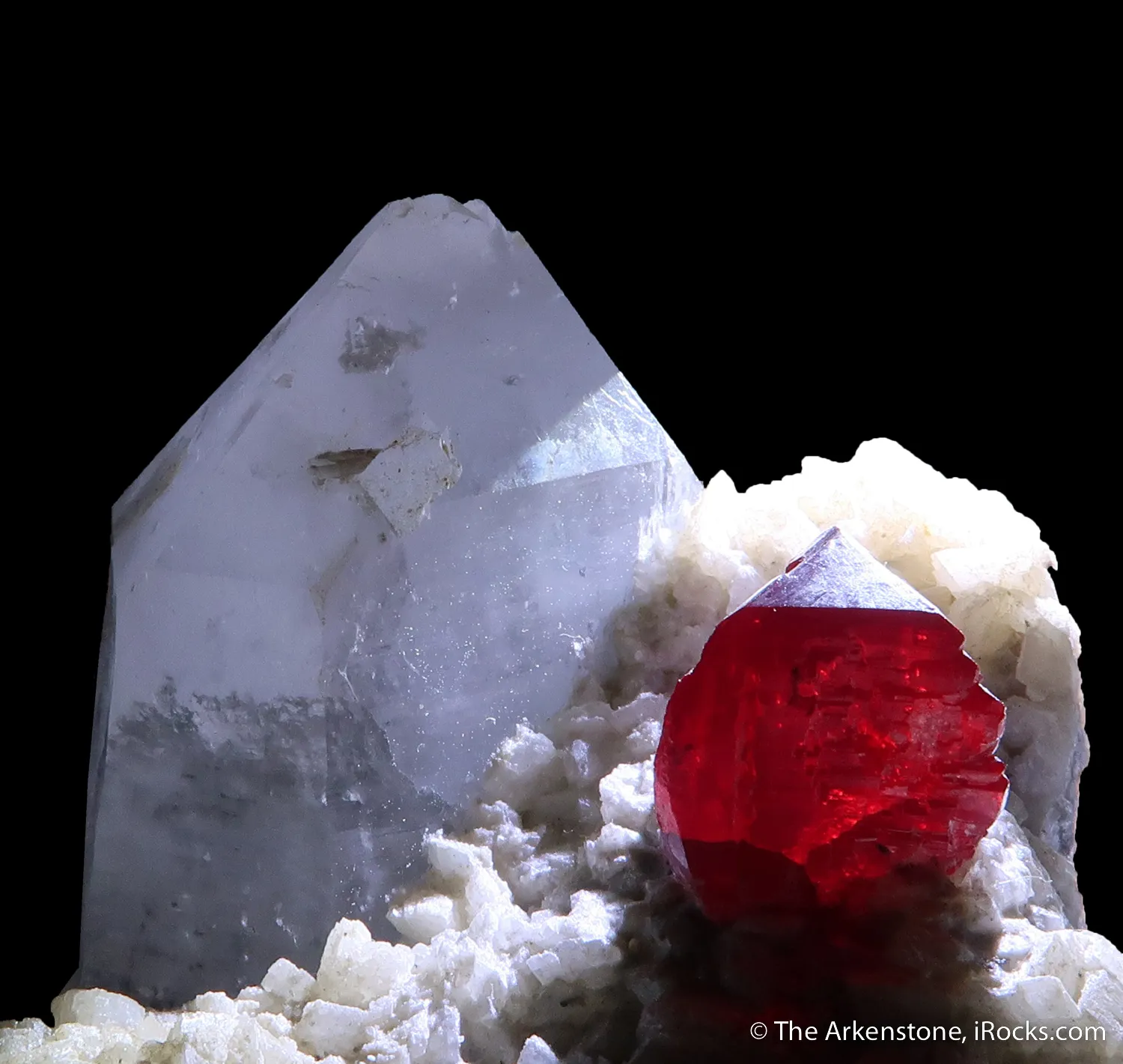 Cinnabar and Quartz on Dolomite (fl) - image 5
