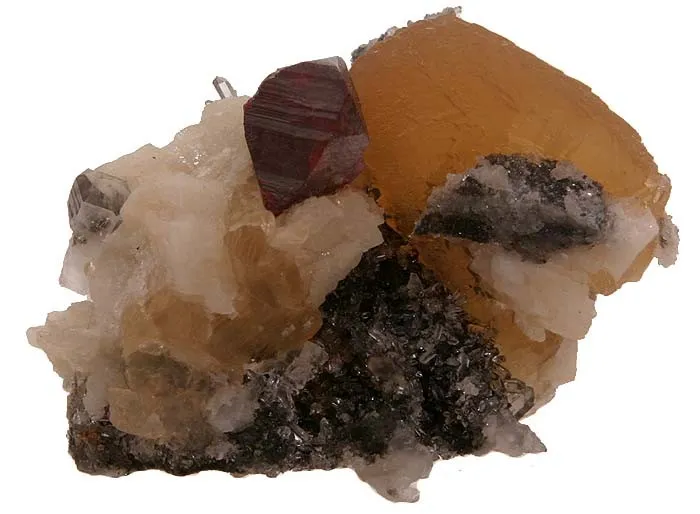 Cinnabar, Calcite image