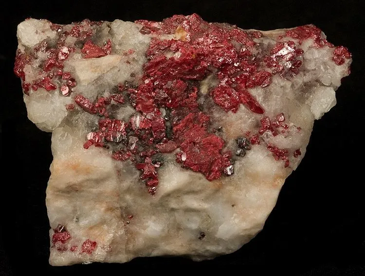 Cinnabar, Calcite image