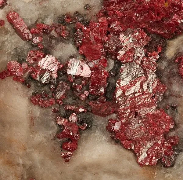 Cinnabar, Calcite - image 2