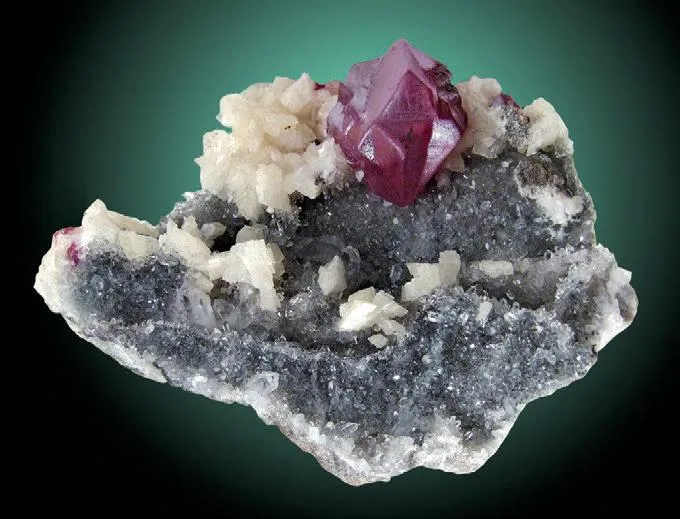 Cinnabar, Dolomite, Quartz image