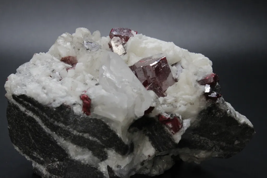 Cinnabar in Calcite Matrix